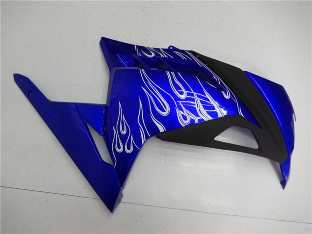 2013-2024 Kawasaki Ninja 300 EX300R Motorcycle Fairings - Blue Black White Flame Canada Websites