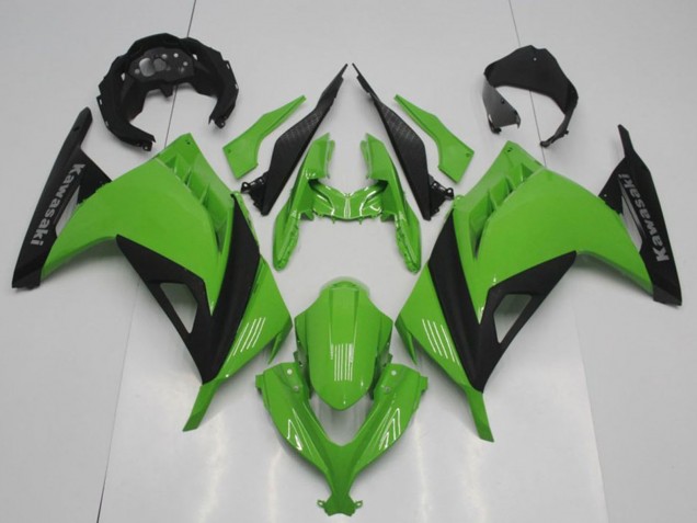 2013-2018 Kawasaki ZX300R Motorcycle Fairings - Green Matte Black OEM Style Canada Websites