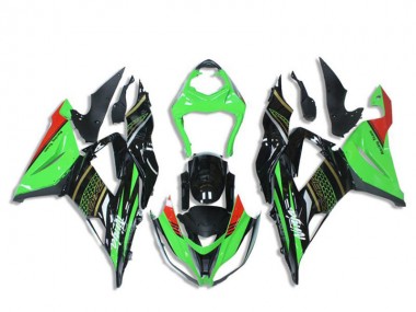 2013-2018 Kawasaki ZX6R Motorcycle Fairings - Green Glossy Black Red Honeycomb Canada Websites
