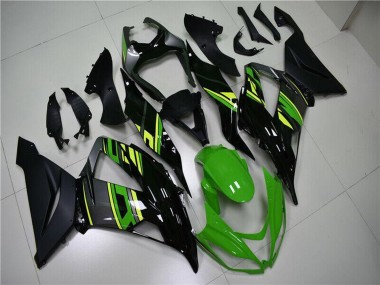 2013-2018 Kawasaki ZX6R Motorcycle Fairings - Green Yellow Glossy Black Matte Black Canada Websites