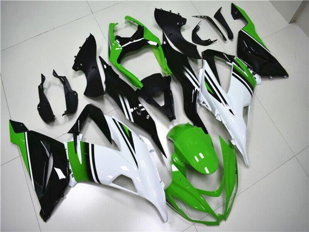 2013-2018 Kawasaki ZX6R Motorcycle Fairings - Green White Glossy Black Canada Websites