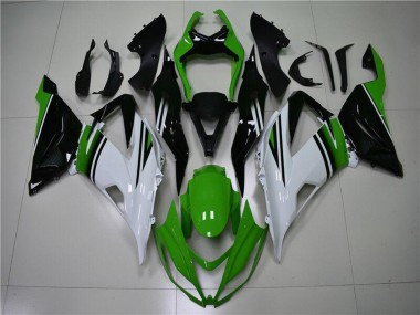 2013-2018 Kawasaki ZX6R Motorcycle Fairings - Green White Glossy Black Canada Websites