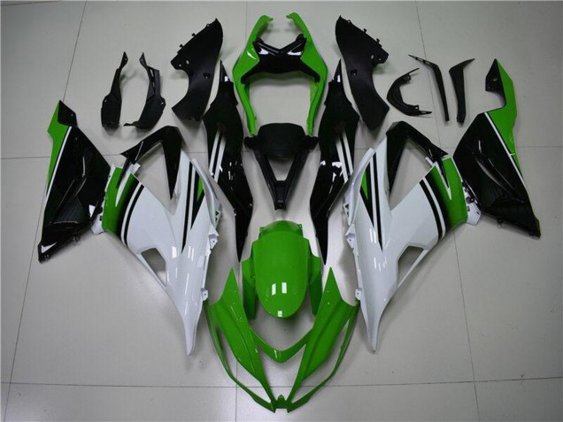 2013-2018 Kawasaki ZX6R Motorcycle Fairings - Green White Glossy Black Canada Websites