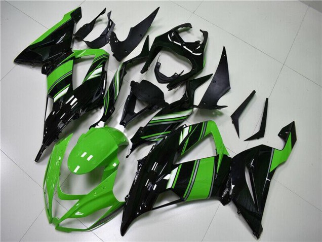 2013-2018 Kawasaki ZX6R Bike Fairings - Green Glossy Black Canada Websites