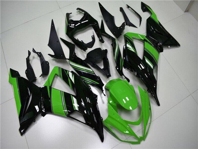 2013-2018 Kawasaki ZX6R Bike Fairings - Green Glossy Black Canada Websites