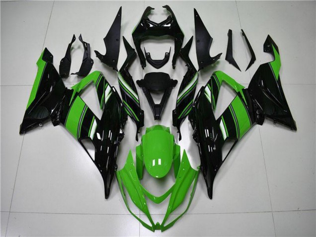 2013-2018 Kawasaki ZX6R Bike Fairings - Green Glossy Black Canada Websites