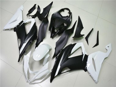 2013-2018 Kawasaki ZX6R Abs Fairings - White Matte Black Canada Websites