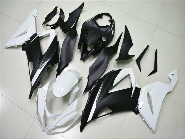 2013-2018 Kawasaki ZX6R Abs Fairings - White Matte Black Canada Websites