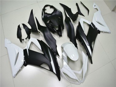2013-2018 Kawasaki ZX6R Abs Fairings - White Matte Black Canada Websites