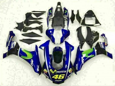 2015-2019 Yamaha YZF R1 Motorcycle Fairings - Blue Silver Black Green MoviStar Canada Websites