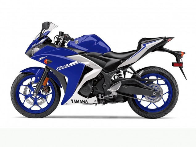 2015-2018 Yamaha YZF R3 Motorcycle Fairings - Blue White Canada Websites