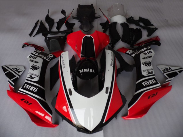 2015-2019 Yamaha YZF R1 Motorcycle Fairings - White Red Black Motul YSP Canada Websites