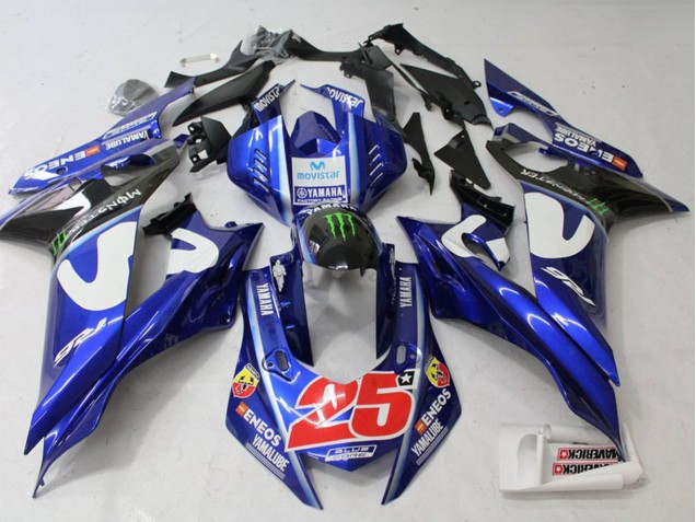 2017-2023 Yamaha YZF R6 Motorcycle Fairing - White Blue Green Monster MoviStar Canada Websites