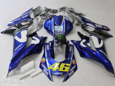 2017-2023 Yamaha YZF R6 Motorcycle Fairings - White Blue Green Monster MoviStar Canada Websites