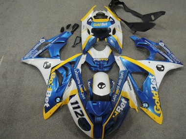 2009-2014 BMW S1000RR Motorcycle Fairings - White Yellow Blue GoldBet 112 Canada Websites