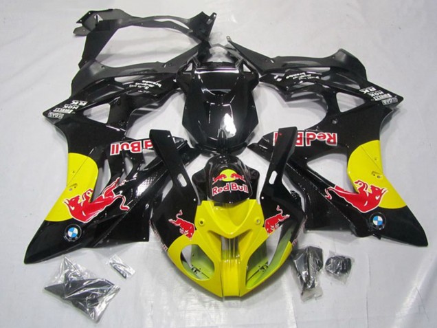 2009-2014 BMW S1000RR Motorcycle Fairings - Glossy Black Yellow Red Bull Canada Websites