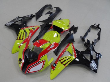 2009-2014 BMW S1000RR Motorcycle Fairings - Neon Yellow Red Glossy Black Monster Canada Websites
