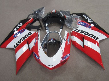 2007-2014 Ducati 1098 Motorcycle Fairings - Red White Black Generali Tim Canada Websites