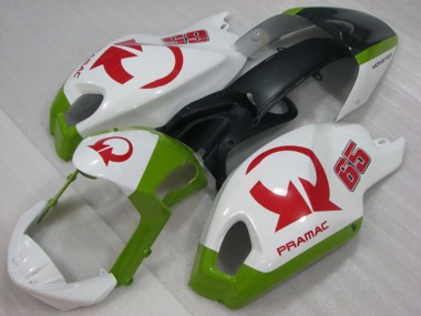 2008-2012 Ducati Monster 696 Motorcycle Fairings - White Green Red Pramac 65 Canada Websites