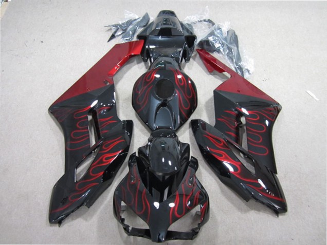 2004-2005 Honda CBR1000RR Motorcycle Fairing - Glossy Black Red Flame Canada Websites