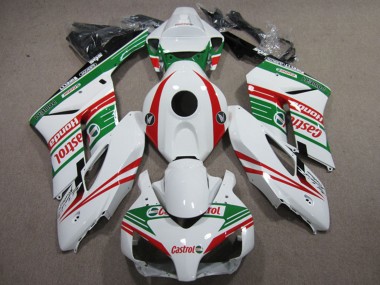 2004-2005 Honda CBR1000RR Motorcycle Fairings - White Red Green Castrol Canada Websites