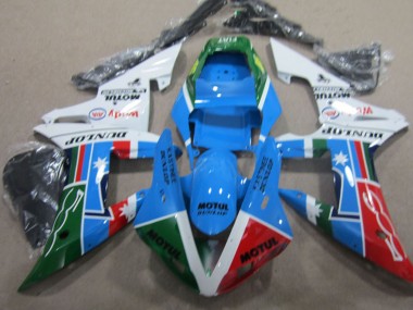 2004-2005 Honda CBR1000RR Motorcycle Fairing - White Blue Red Green Motul Canada Websites