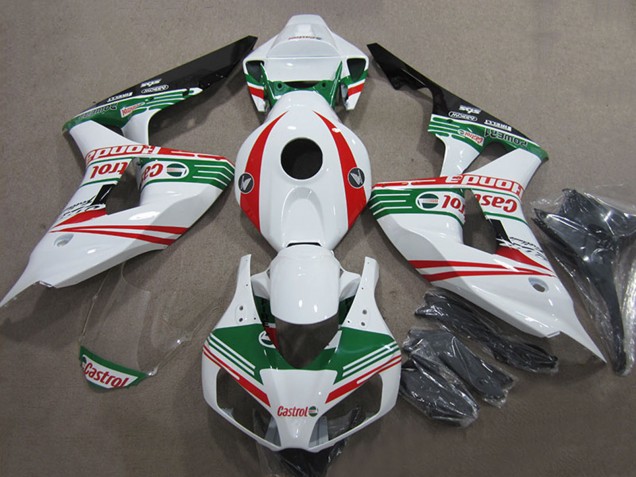 2006-2007 Honda CBR1000RR Motorcycle Fairings - White Red Green Glossy Black Castrol Canada Websites