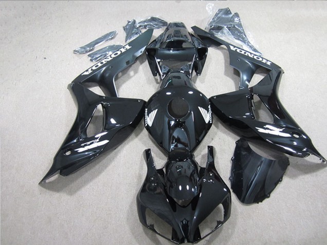 2006-2007 Honda CBR1000RR Motorcycle Fairings - Glossy Black White Decals Canada Websites