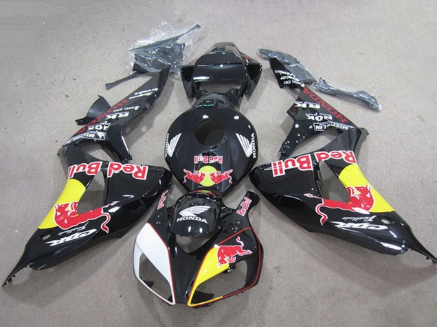 2006-2007 Honda CBR1000RR Motorcycle Fairings - Glossy Black Yellow White Red Bull Canada Websites