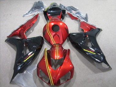 2006-2007 Honda CBR1000RR Motorcycle Fairings - Red Yellow Glossy Black Canada Websites