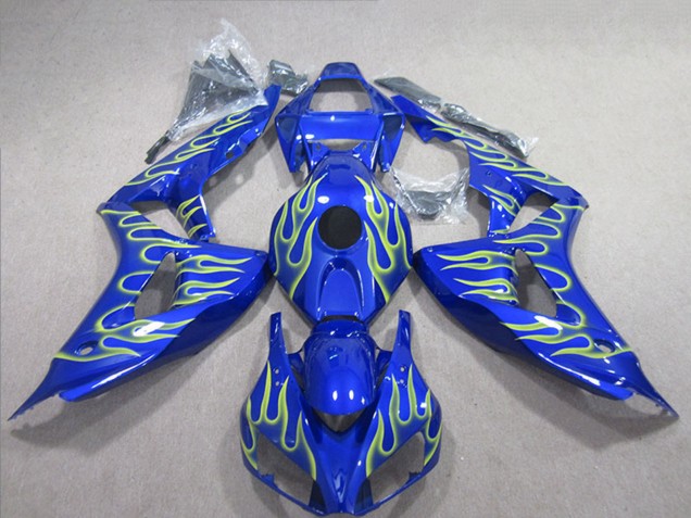 2006-2007 Honda CBR1000RR Motorcycle Fairings - Blue Green Flame Canada Websites