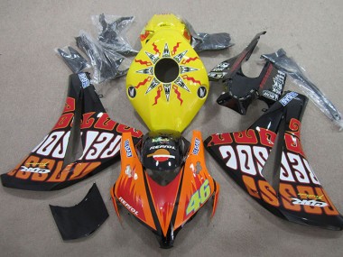 2008-2011 Honda CBR1000RR Motorcycle Fairings - Yellow Orange Glossy Black Rossi Repsol 46 Canada Websites