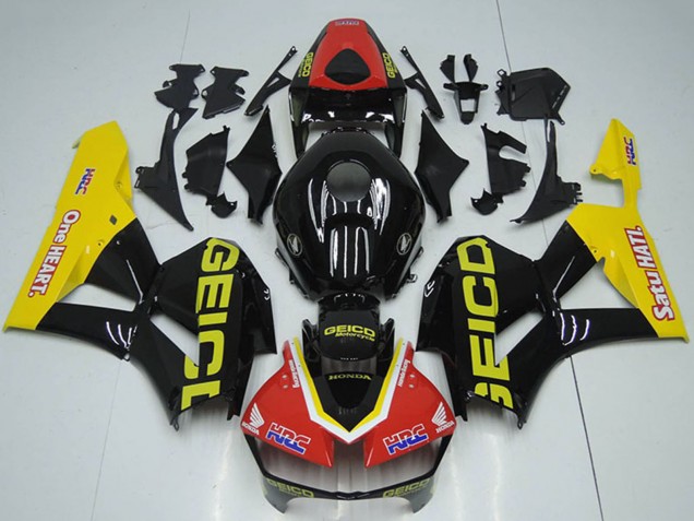 2012-2016 Honda CBR1000RR Motorcycle Fairings - Red Yellow Glossy Black HRC One Heart GEICO Canada Websites