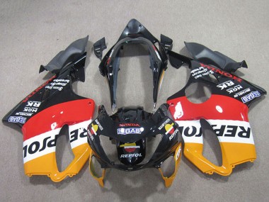 1999-2000 Honda CBR600 F4 Motorcycle Fairings - Orange White Red Glossy Black Repsol Canada Websites