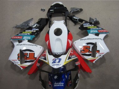2003-2004 Honda CBR600RR Motorcycle Fairings - White Red Blue Glossy Black Denso 27 Canada Websites