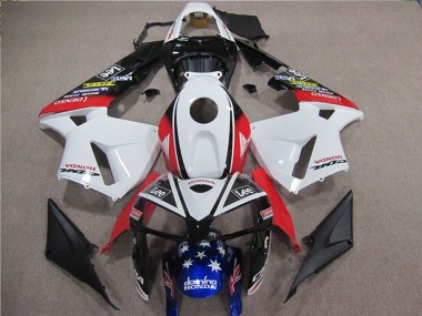 2005-2006 Honda CBR600RR Motorcycle Fairings - White Red Blue Black Star Lee Canada Websites