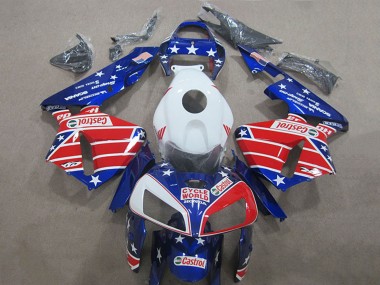 2005-2006 Honda CBR600RR Motorcycle Fairings - White Red Blue Cycle World Castrol Canada Websites