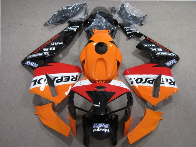 2005-2006 Honda CBR600RR Motorcycle Fairings Kits - Orange White Red Glossy Black Repsol Canada Websites