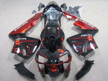 2005-2006 Honda CBR600RR Motorcycle Fairings - Glossy Black Red BACARDI Canada Websites