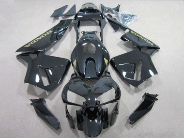 2005-2006 Honda CBR600RR Motorcycle Fairings - Glossy Black Gold Decal Canada Websites