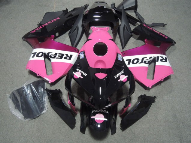 2005-2006 Honda CBR600RR Motorcycle Fairings - Glossy Black Pink Repsol Canada Websites