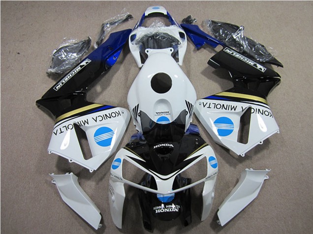 2005-2006 Honda CBR600RR Motorcycle Fairings - White Blue Yellow Glossy Black Konica Minolta Canada Websites