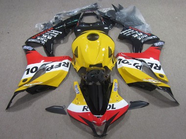 2007-2008 Honda CBR600RR Motorcycle Fairings - Yellow White Red Glossy Black Repsol Canada Websites