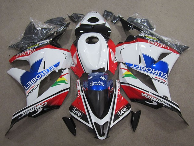 2009-2012 Honda CBR600RR Motorcycle Fairings - White Red Blue EuroBet Lee Canada Websites
