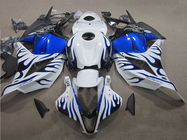 2009-2012 Honda CBR600RR Motorcycle Fairings - White Blue Flame Canada Websites