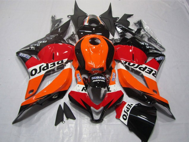 2009-2012 Honda CBR600RR Motorcycle Plastics - Orange White Red Glossy Black Repsol Canada Websites