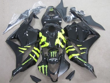 2009-2012 Honda CBR600RR Motorcycle Fairings - Glossy Black Yellow Monster Canada Websites