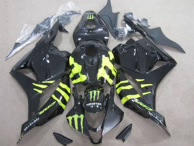 2009-2012 Honda CBR600RR Motorcycle Fairings - Glossy Black Yellow Monster Canada Websites
