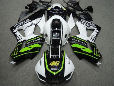 2013-2023 Honda CBR600RR Motorcycle Fairings - White Green Glossy Black Semakin Didepan Monster Canada Websites