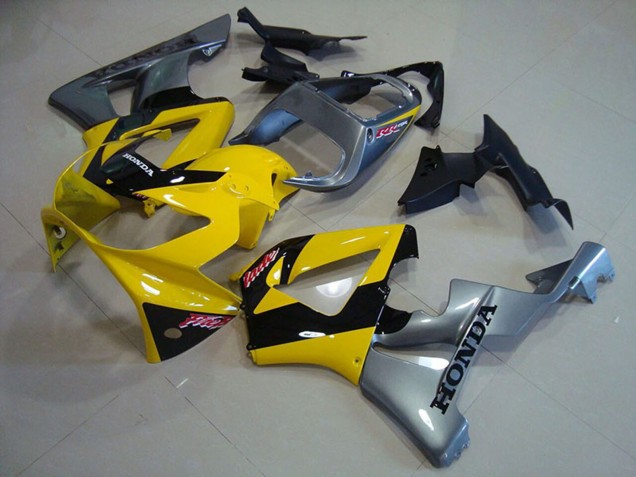 2000-2001 Honda CBR900RR 929 Motorcycle Fairings - Yellow Silver Glossy Black Canada Websites